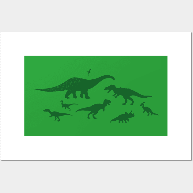 Green Dinosaurs Wall Art by SakuraDragon